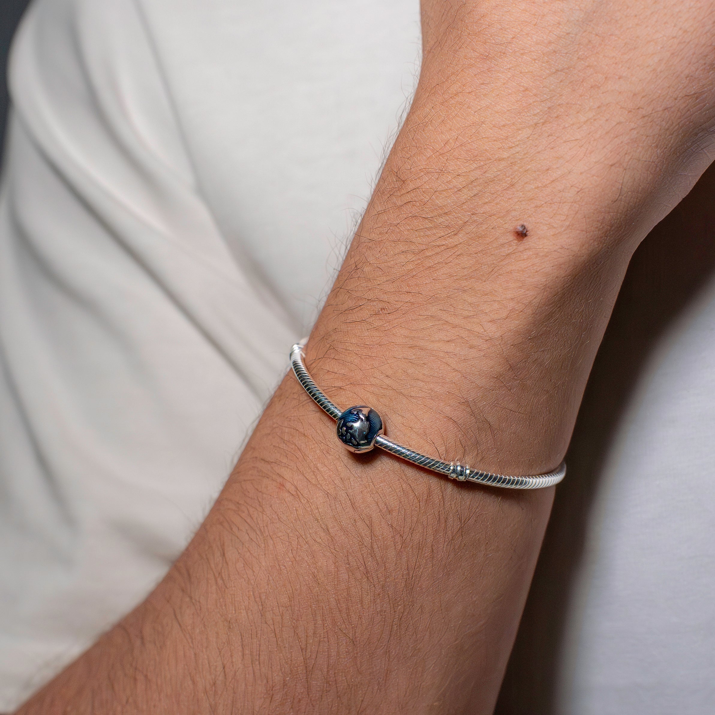 Blue Globe Clip Charm