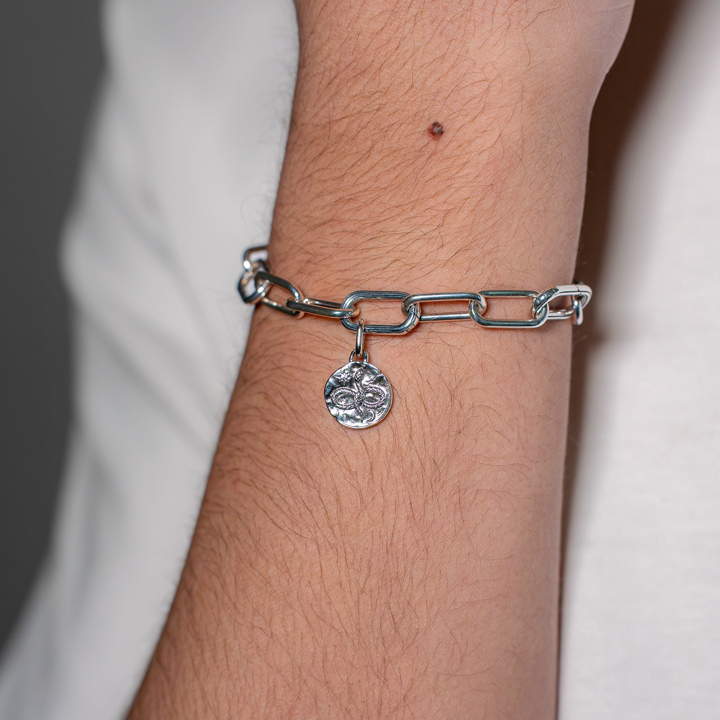 Infinity Snake Medallion Charm
Sterling silver