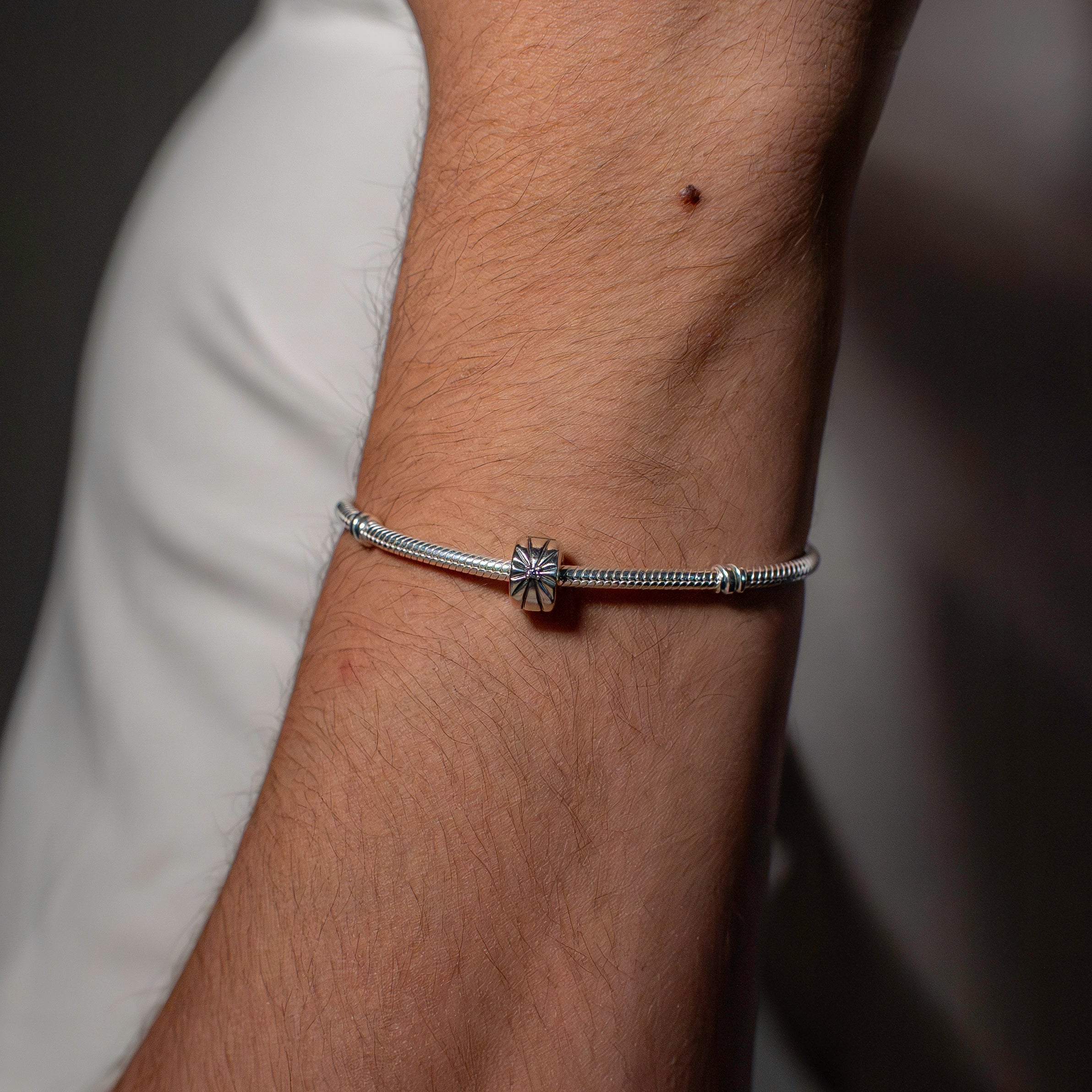 Sterling silver clip with clear cubic zirconia