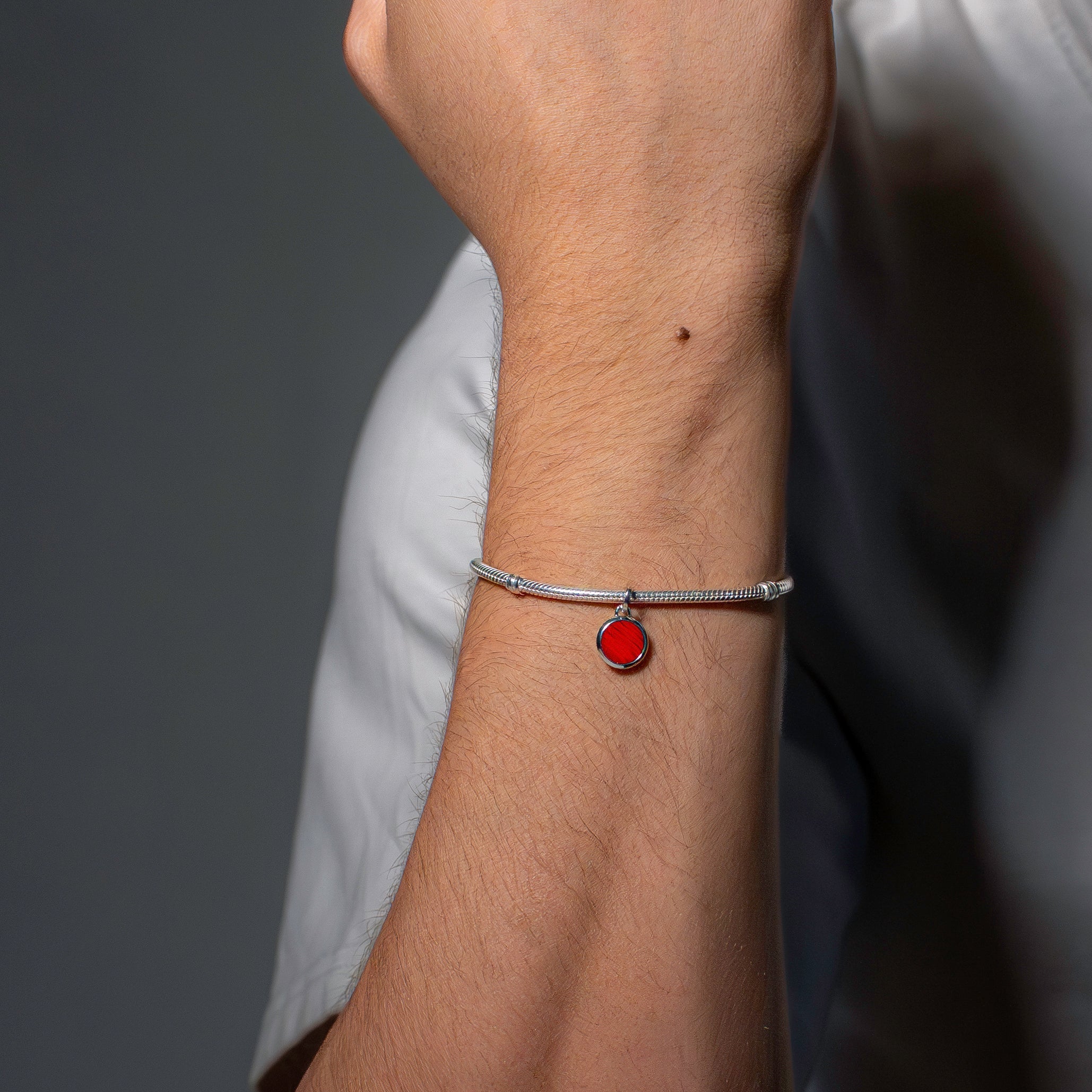 Red Murano Glass Engravable Mini Medallion Charm