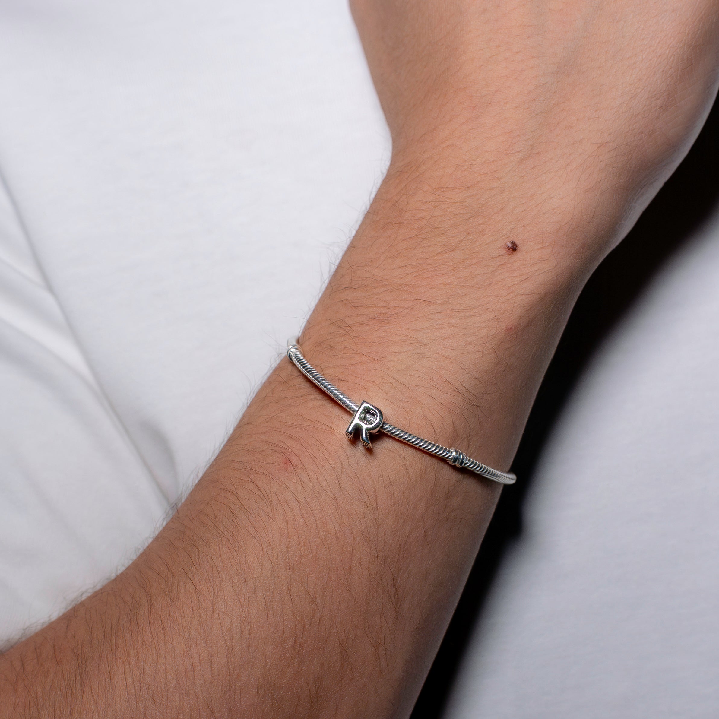 Letter R silver charm