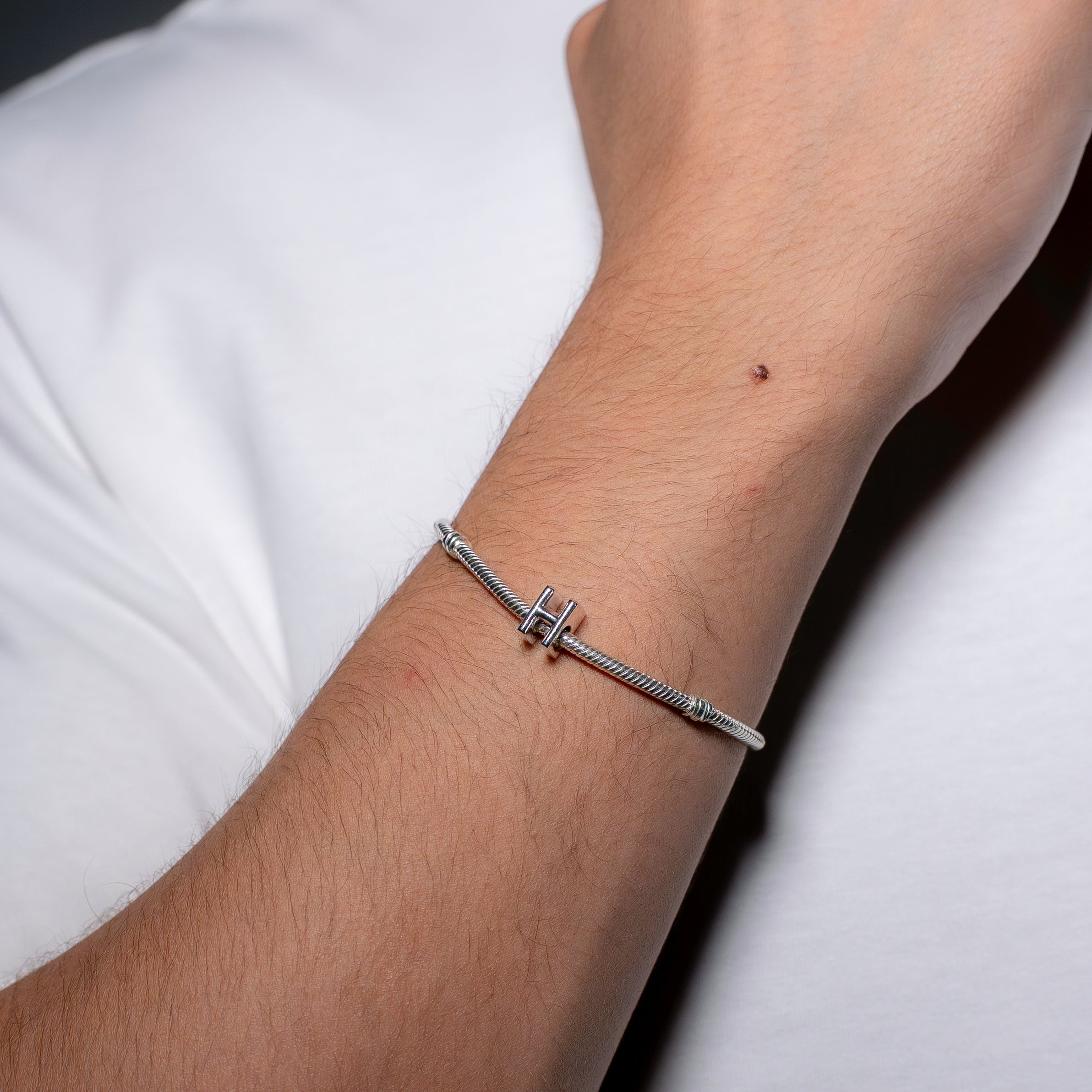 Letter H silver charm