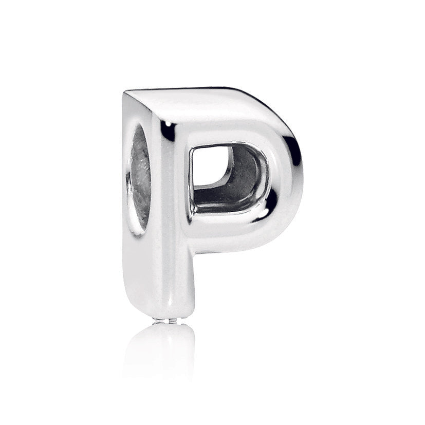 Letter P silver charm