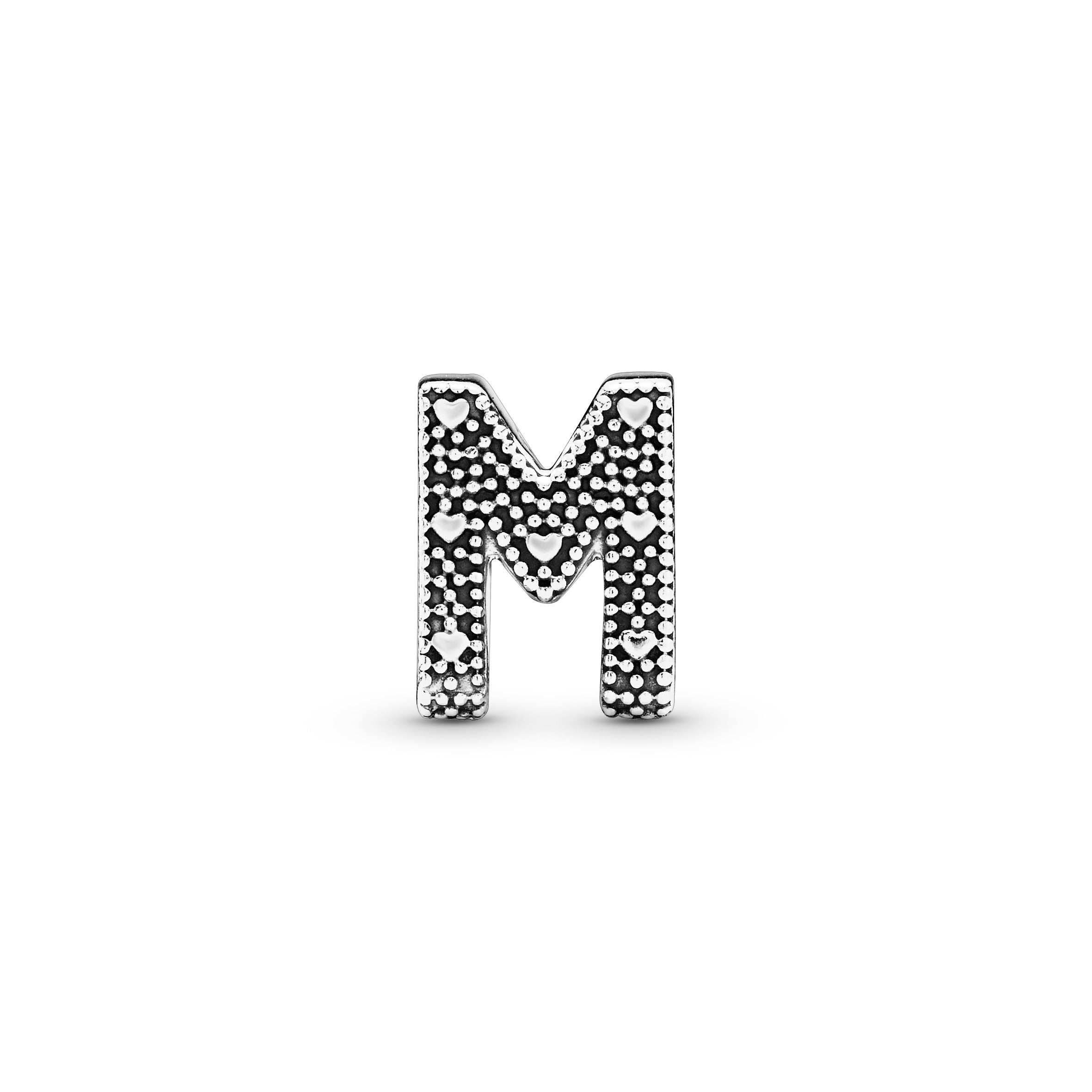 Letter M silver charm
