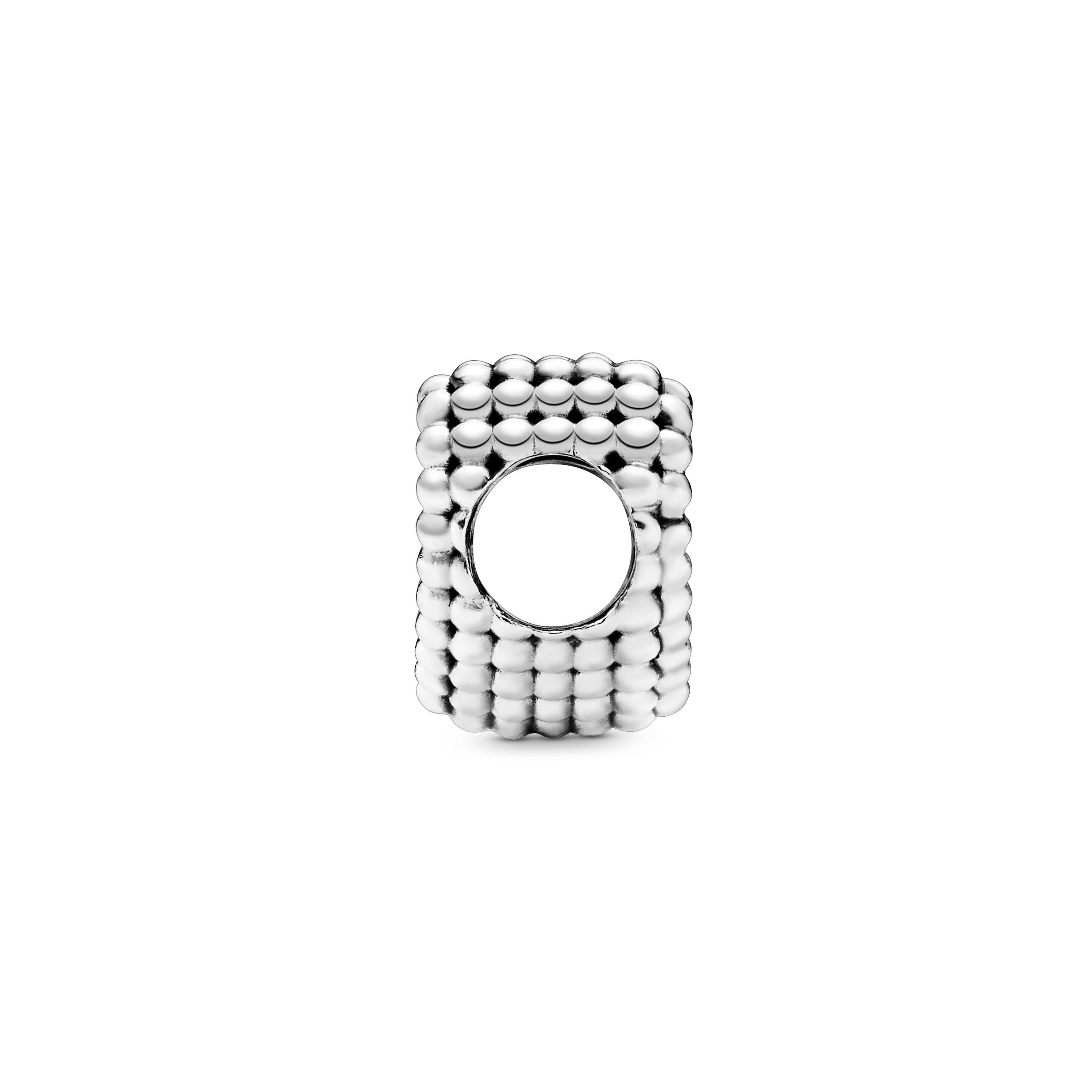 Beaded heart silver charm