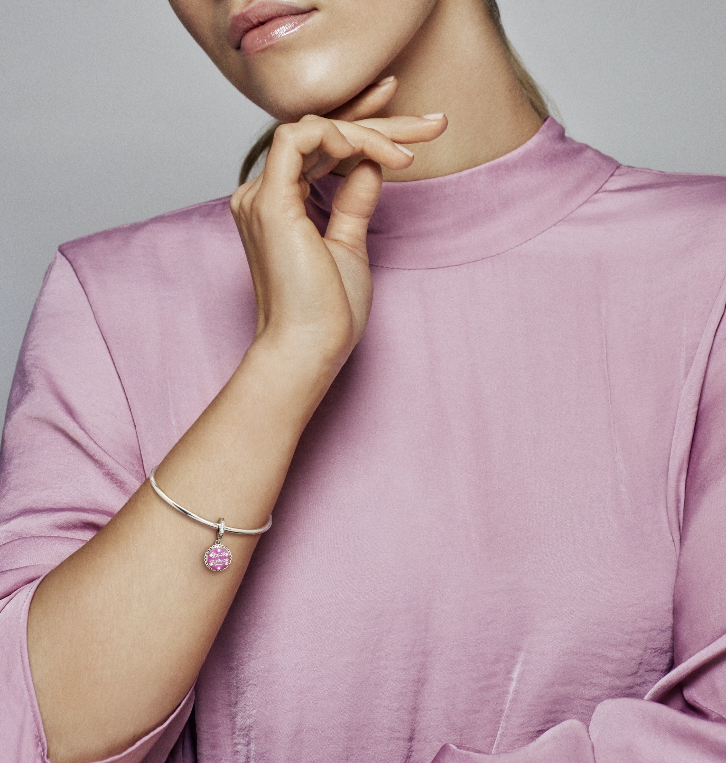 Pink Birthday Cake Dangle Charm