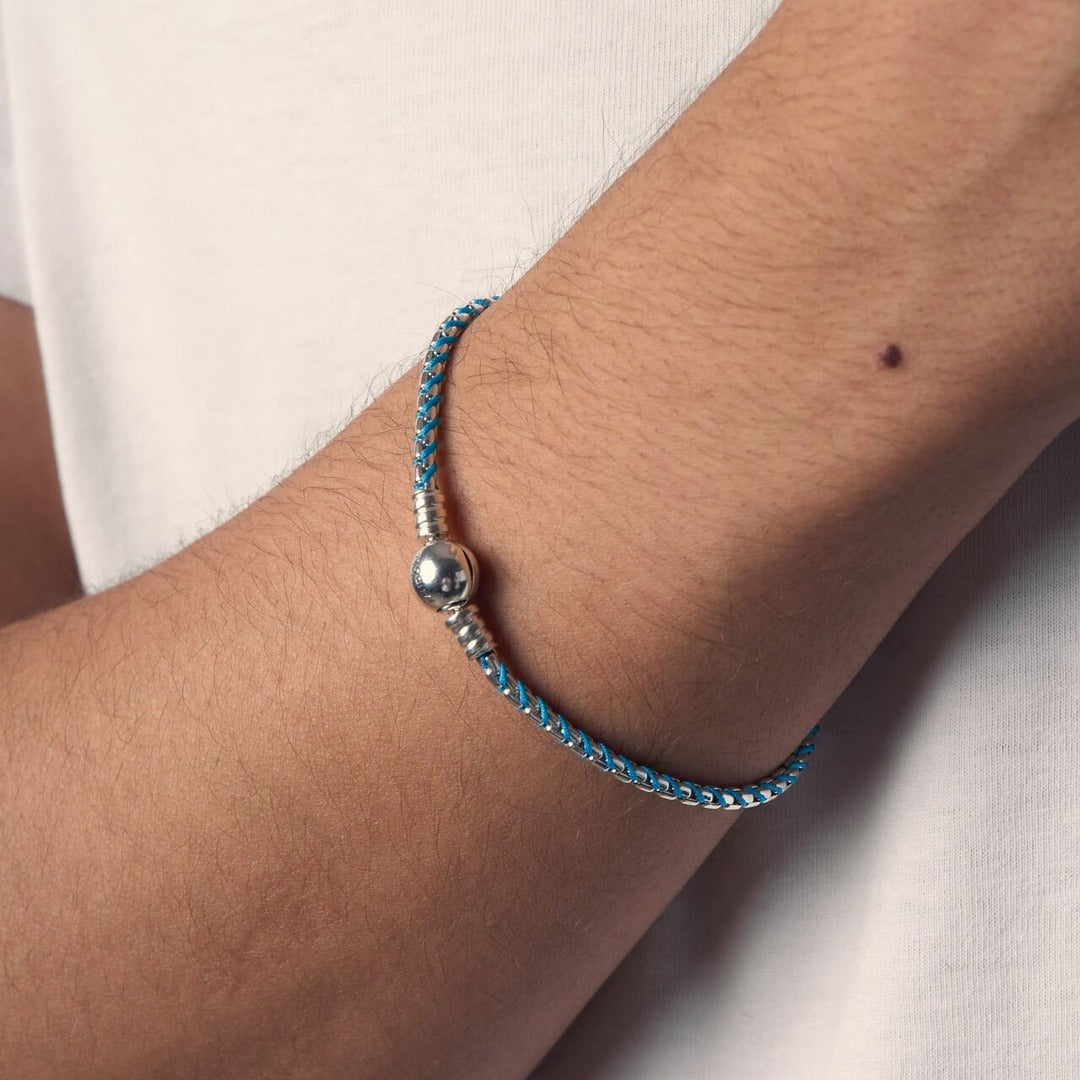 Blue Cord Snake Chain Bracelet