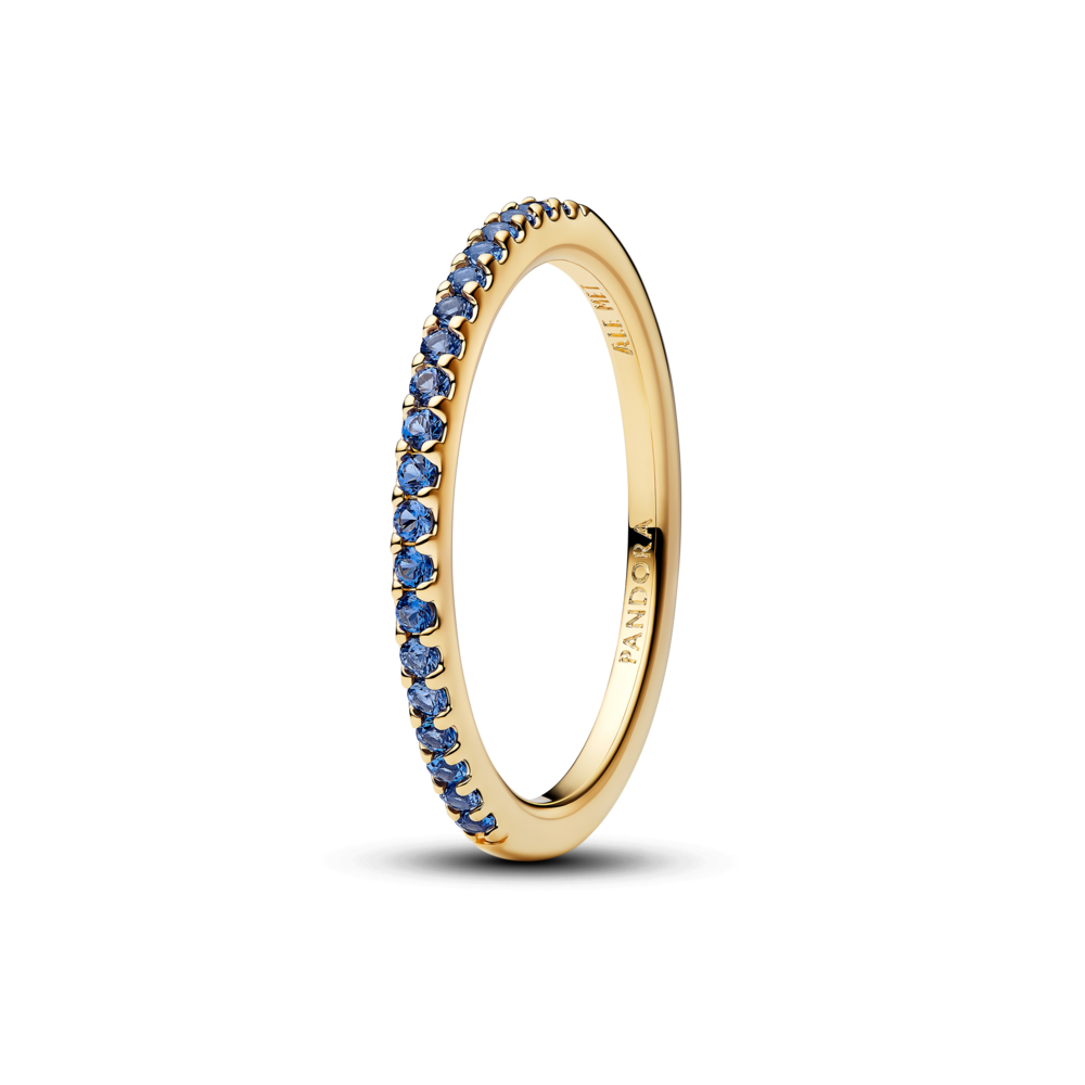 14k gold-plated ring with skylight blue crystal