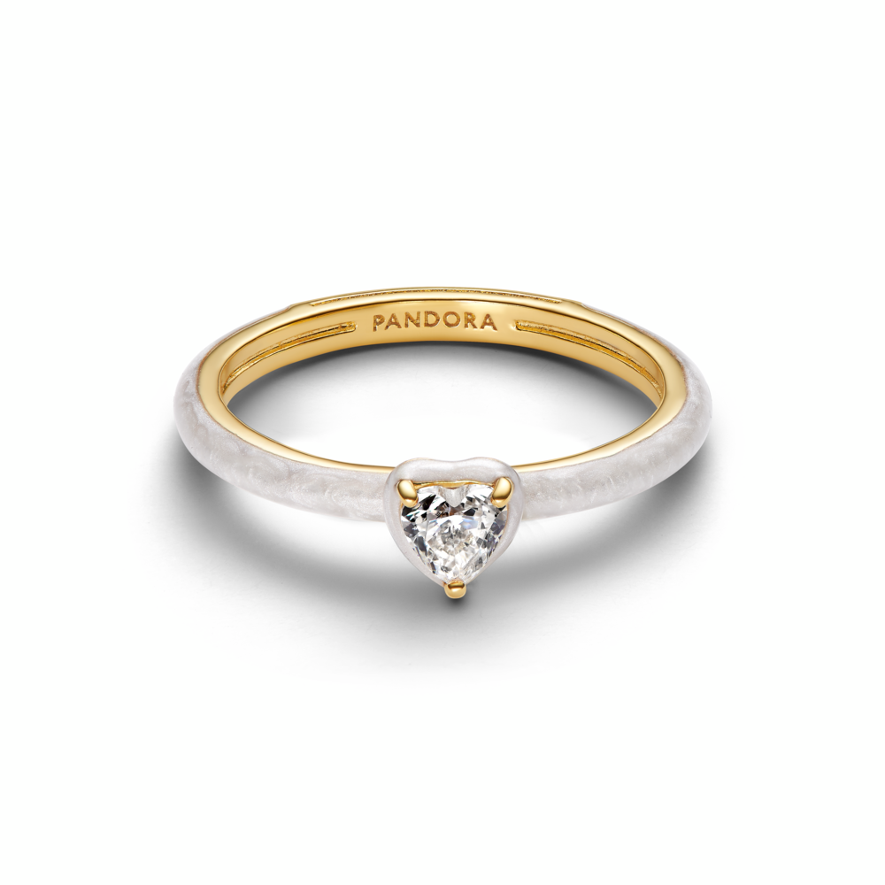 White Chakra Heart Ring
14k gold plating