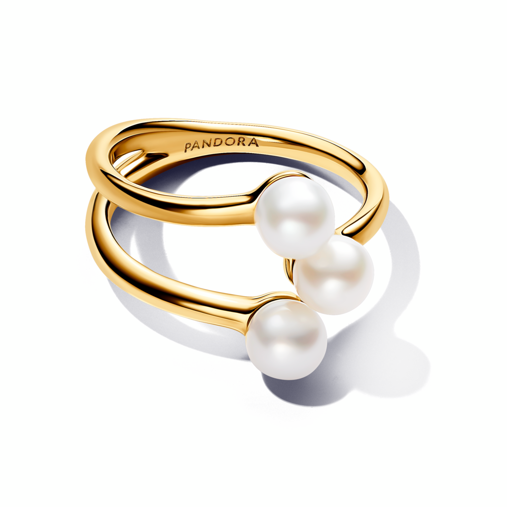 Treated Freshwater Cultured Pearl Open Ring