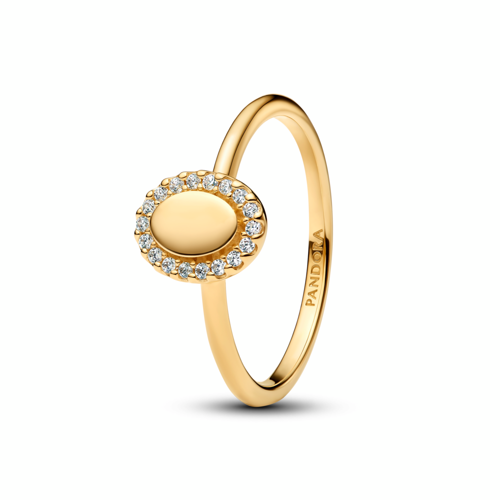 Engravable Oval Halo Ring