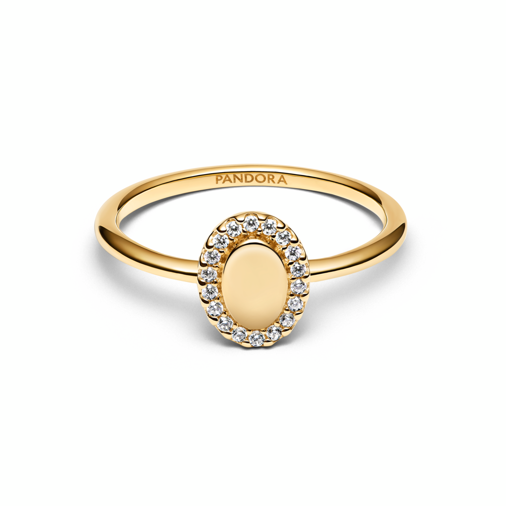 Engravable Oval Halo Ring