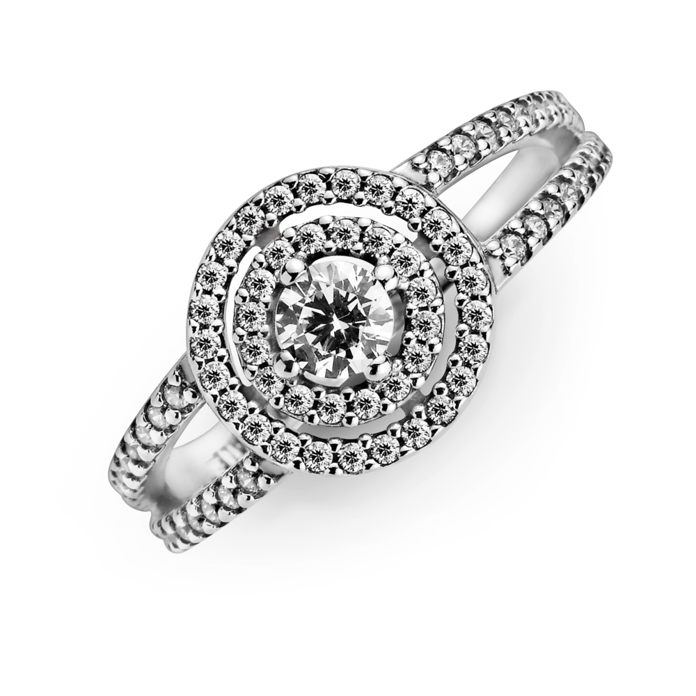 Sparkling Double Halo Ring