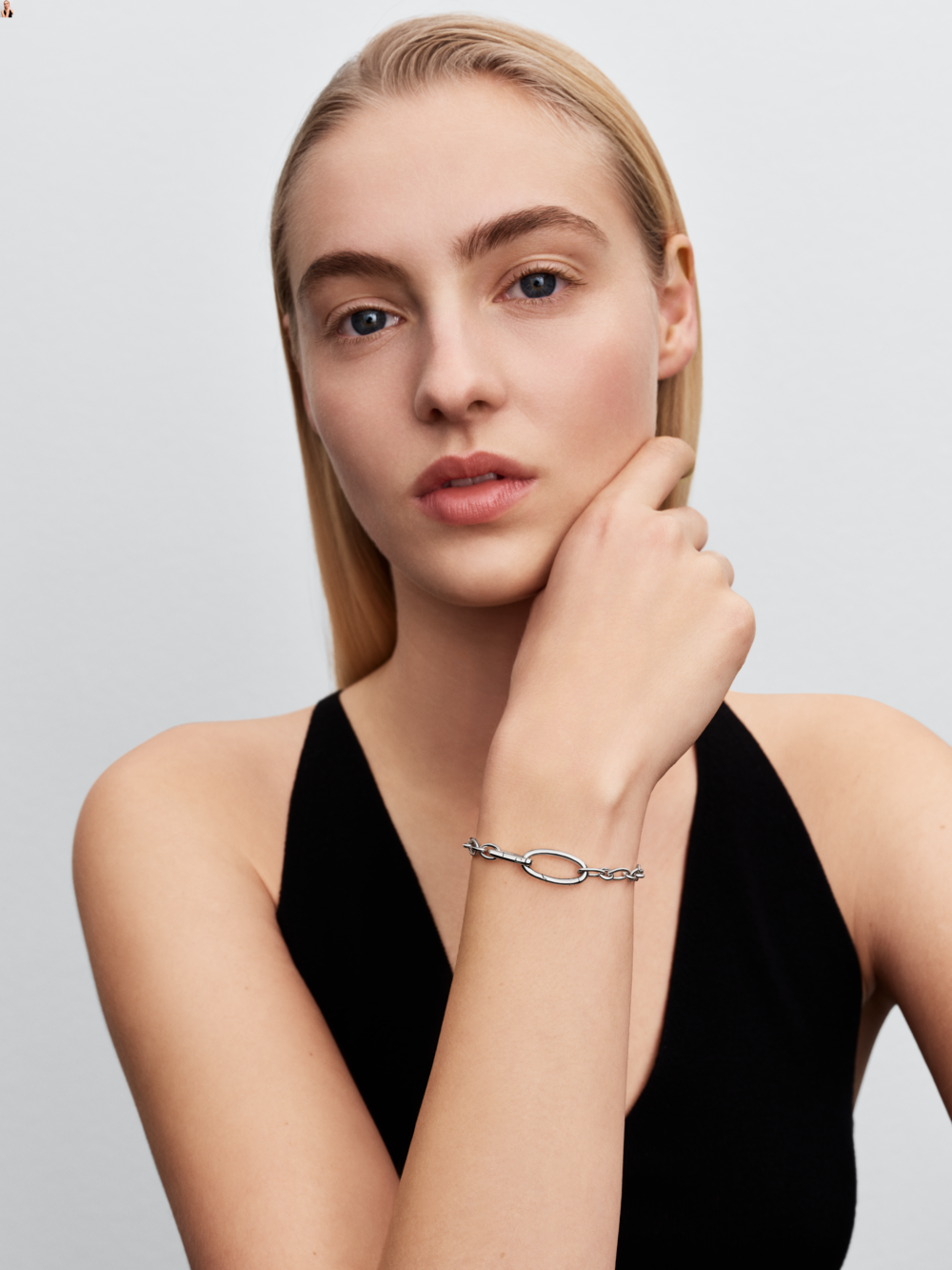 Sterling silver oval link bracelet