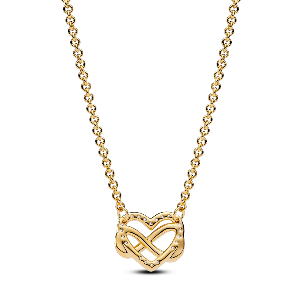 Sparkling Infinity Heart Collier Necklace