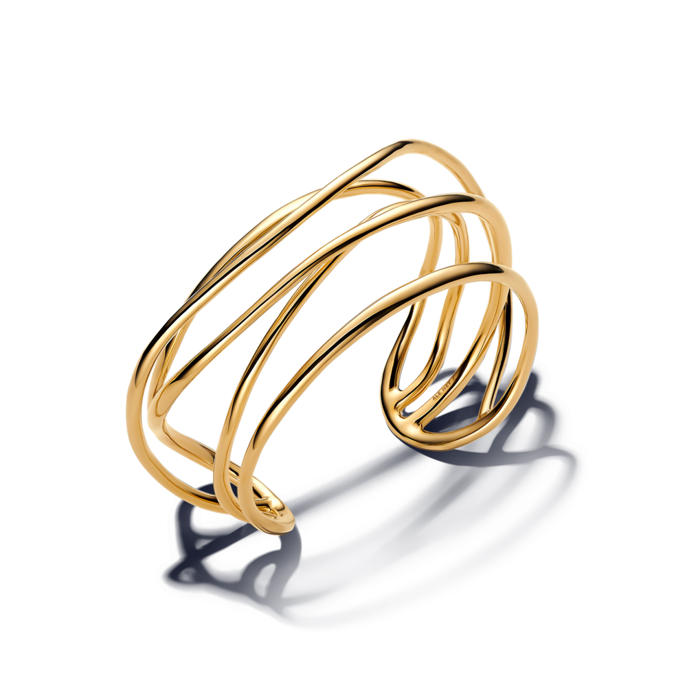 14k gold-plated open bangle