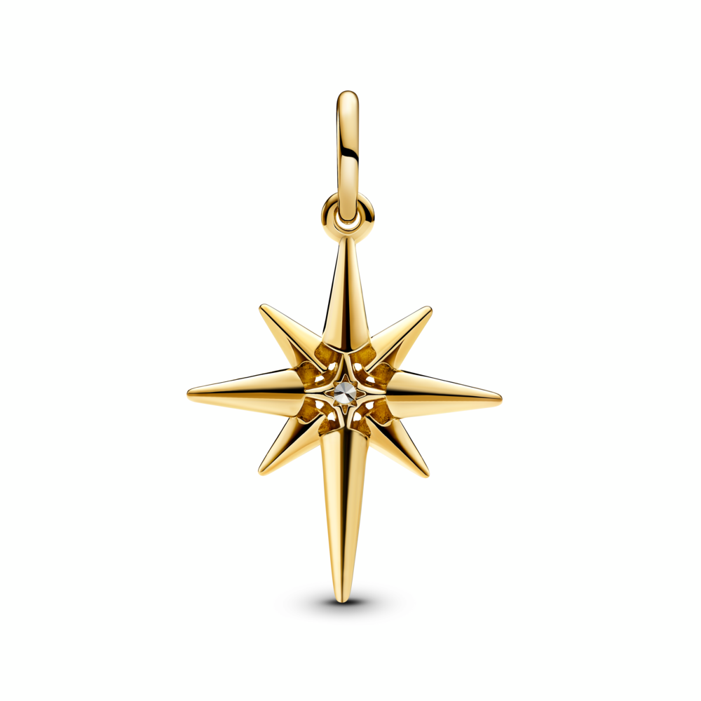 Sparkling North Star Dangle Charm
14k gold plating