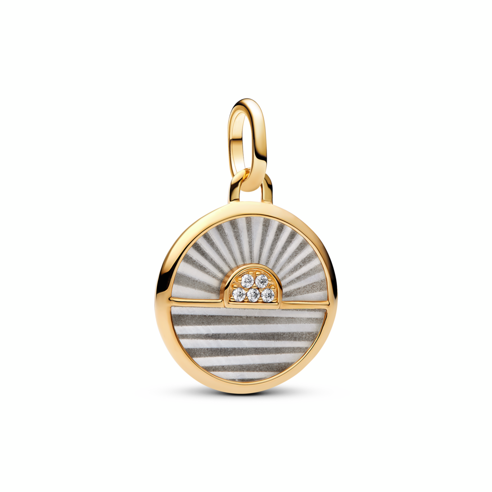 Sunrise Medallion Charm
14k gold plating