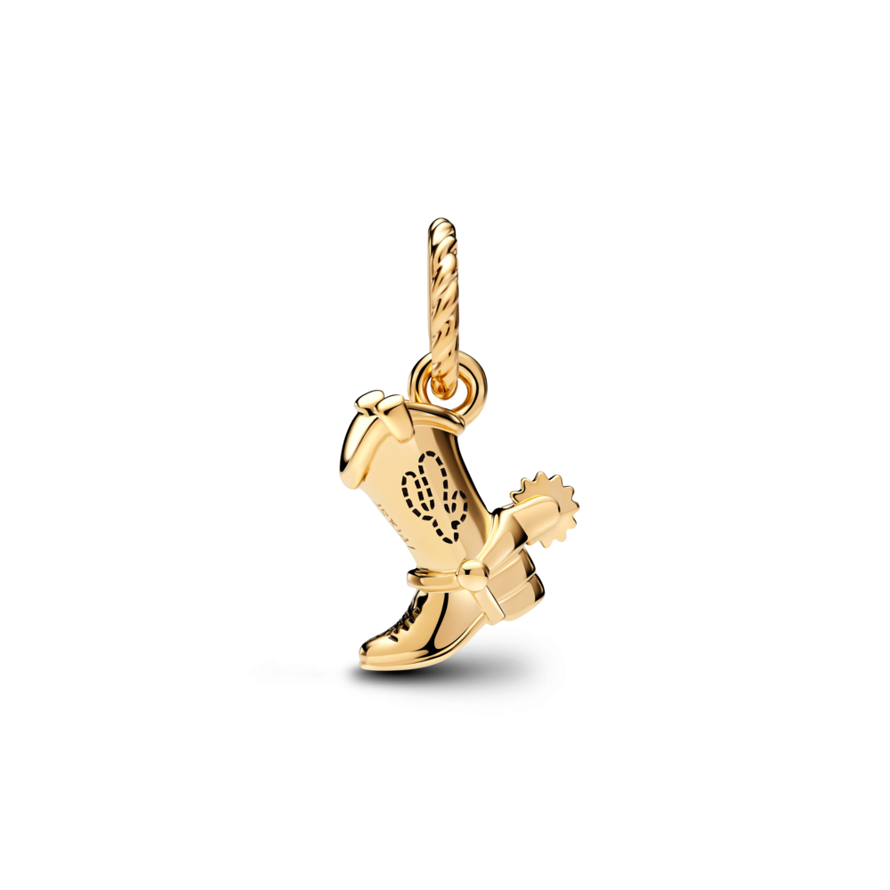 Disney Toy Story Woody boot 14k gold-plated dangle with black enamel