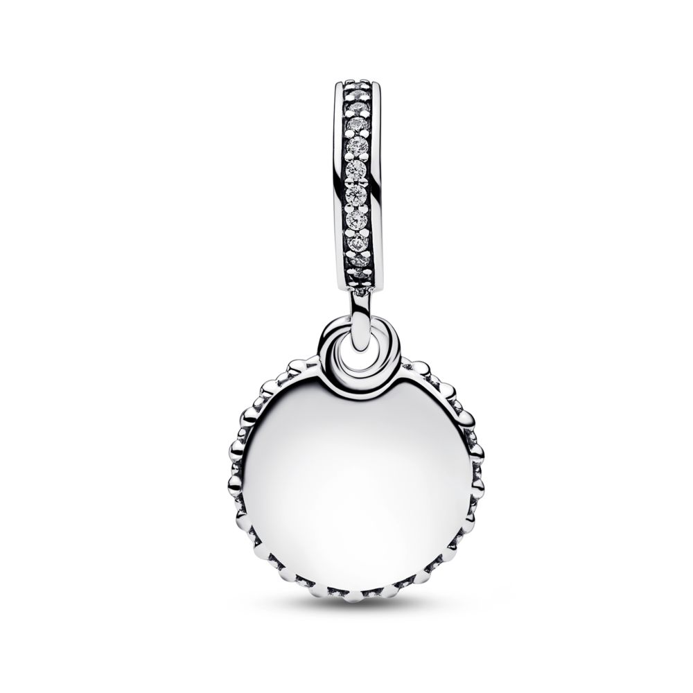 Disney Parks engravable sterling silver dangle with clear cubic zirconia