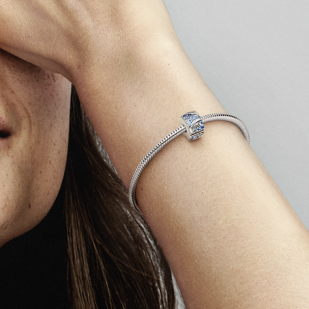 Curved Feather & Pavé Clip Charm