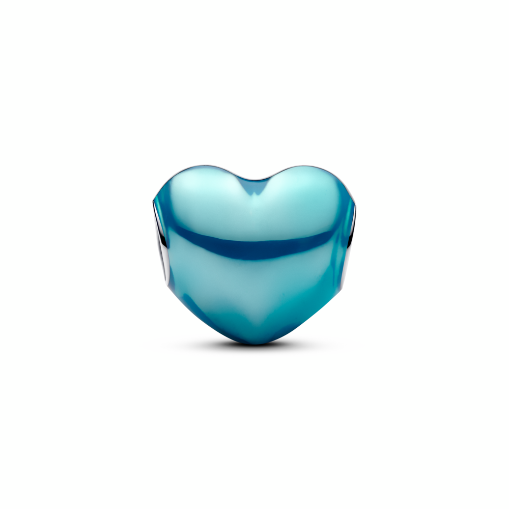 Metallic Sky Blue Heart Charm
Sterling silver