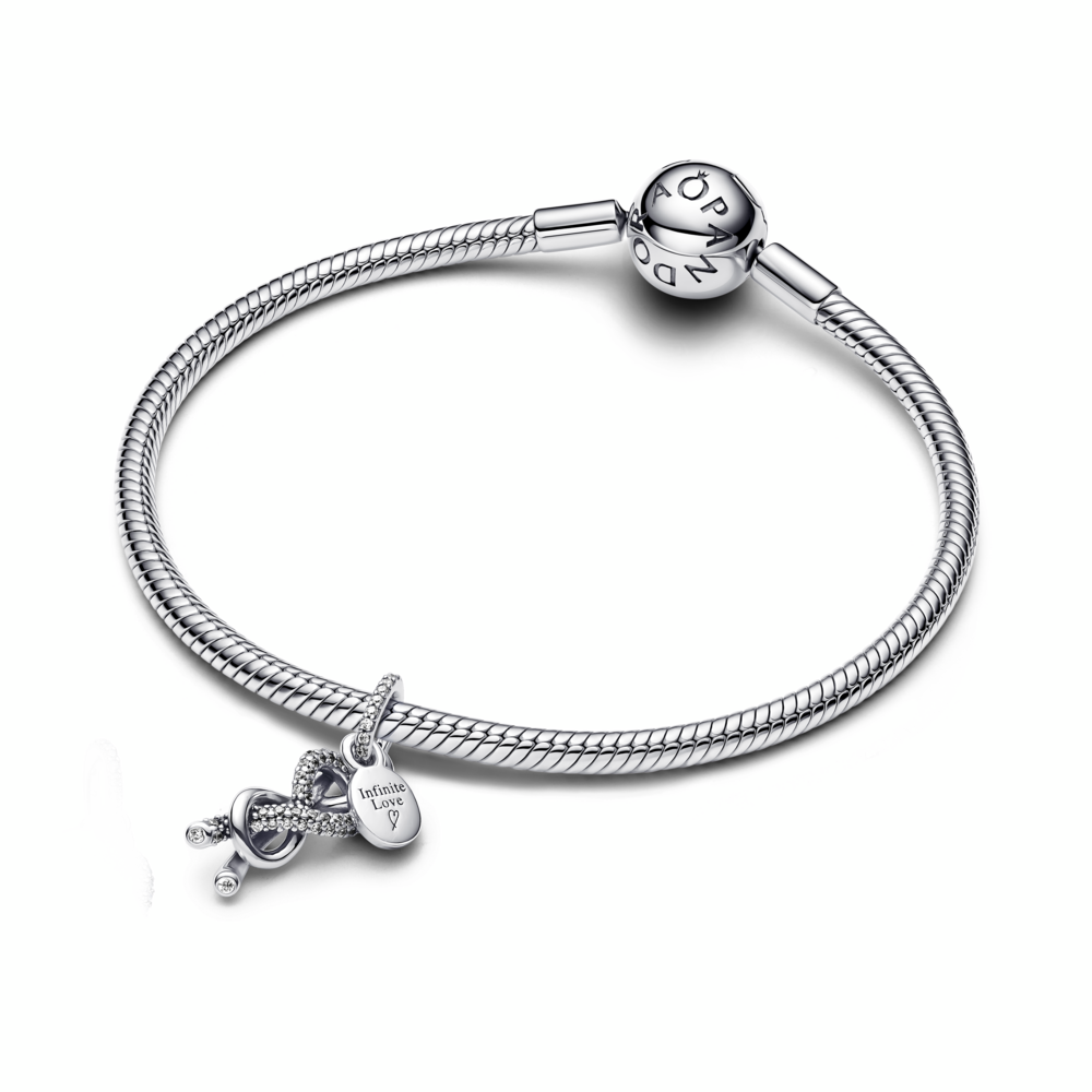 Pavé Infinity Knot Dangle Charm