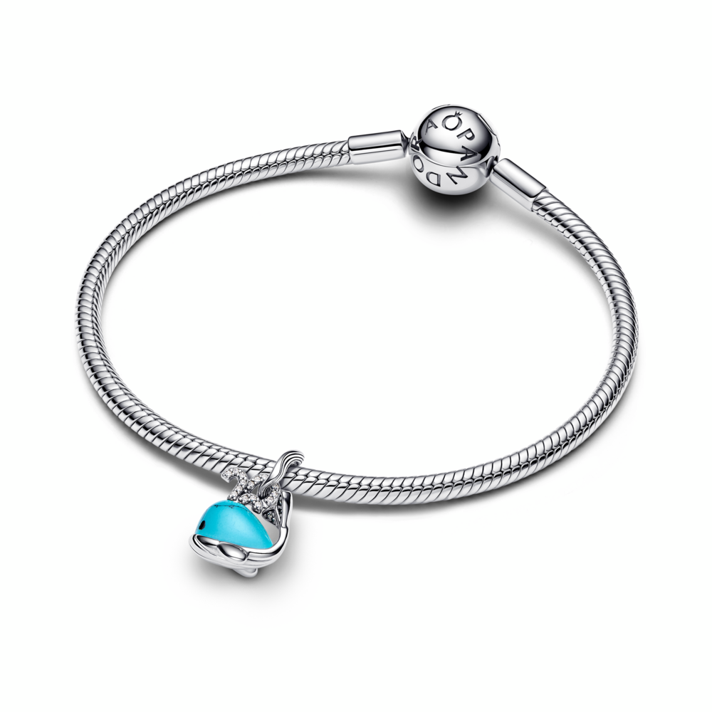 Turquoise-coloured Whale Dangle Charm
