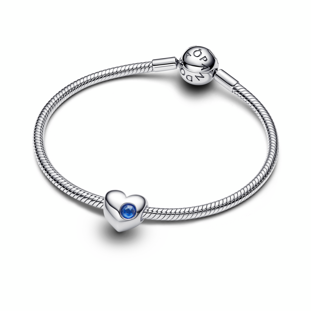 Engravable September Birthstone Heart Charm
Sterling silver