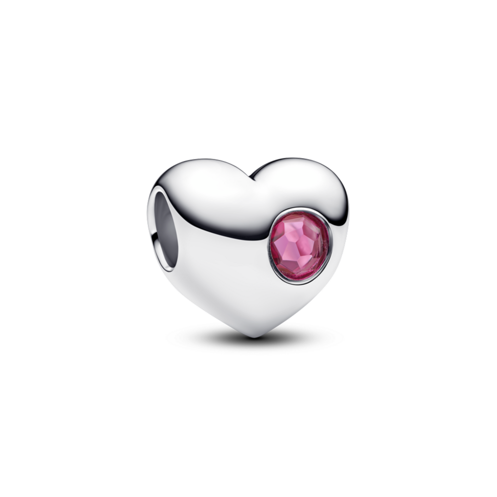 Engravable October Birthstone Heart Charm
Sterling silver