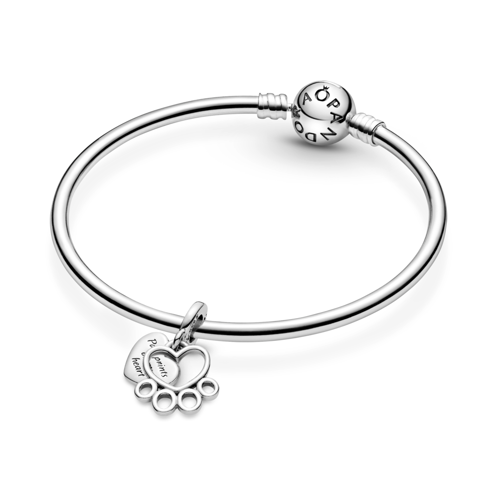 Hearts & Paw Print Dangle Charm