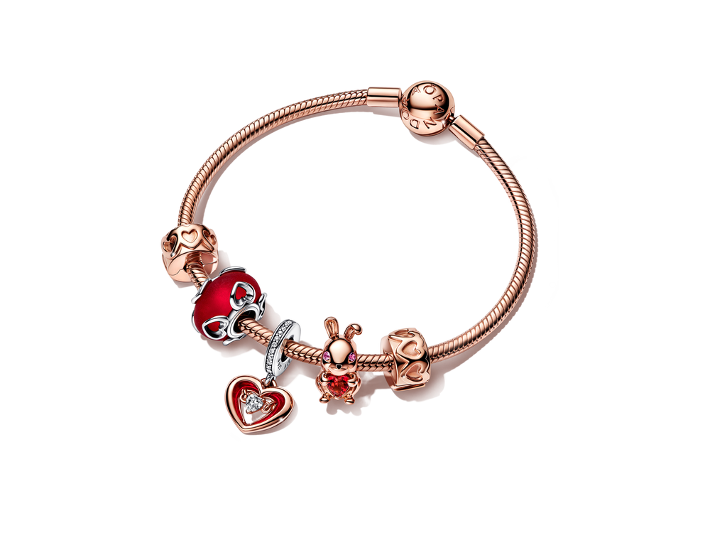 Two-tone Radiant Heart Dangle Charm