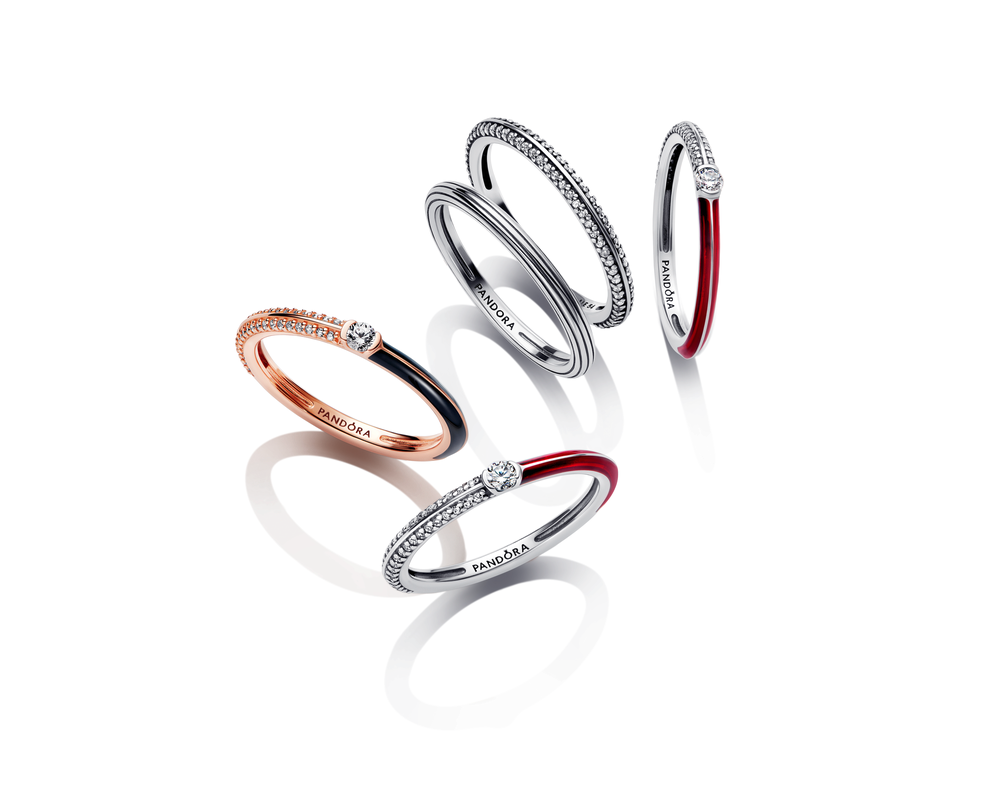 Pandora ME Pavé & Red Dual Ring