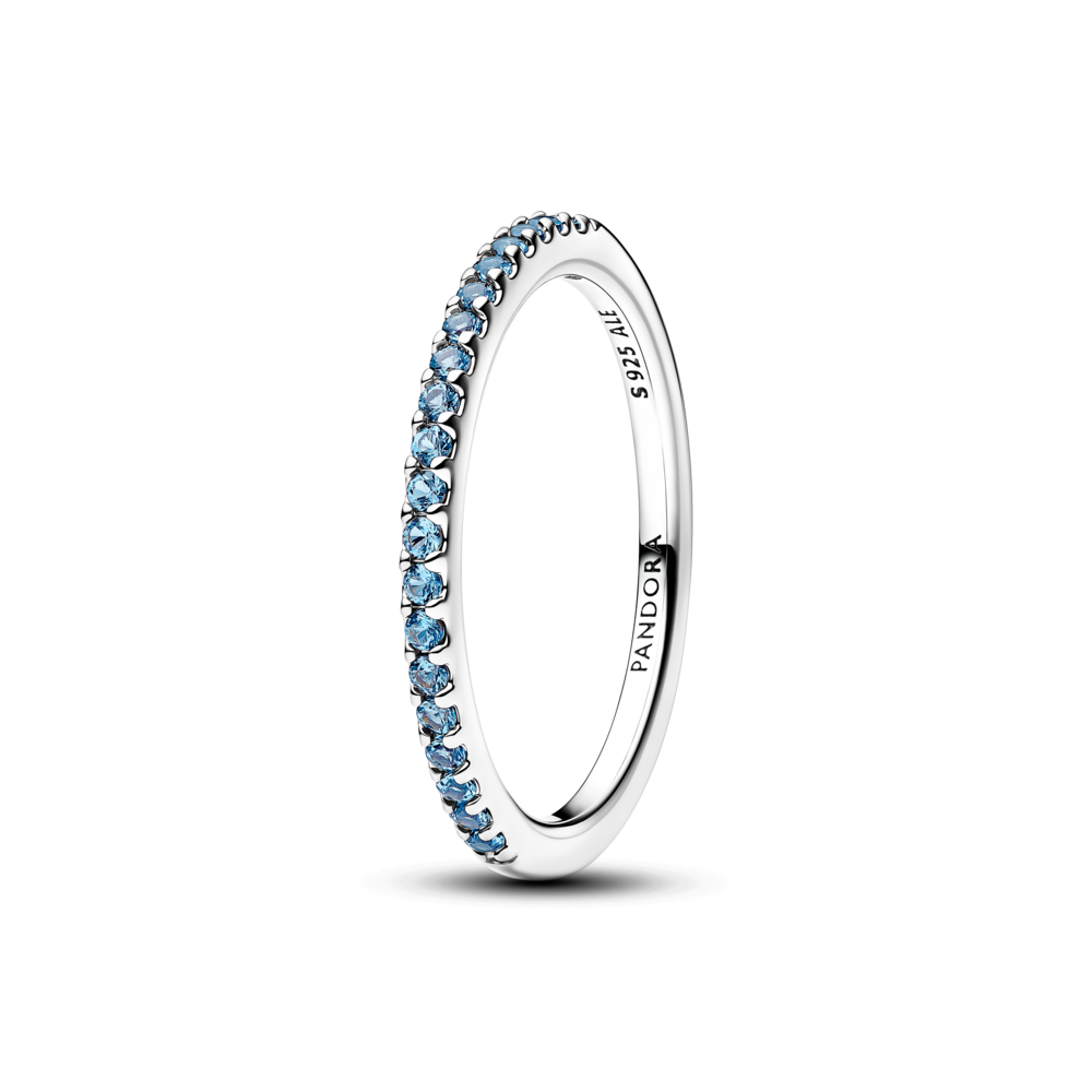 Sterling silver ring with aquarius blue crystal