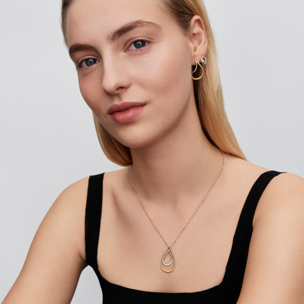 Sterling silver and 14k gold-plated hoop earrings