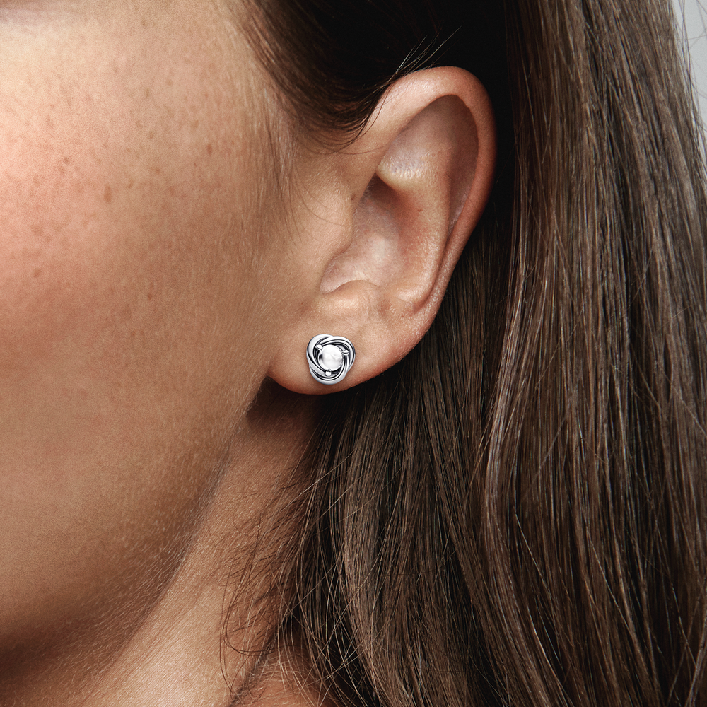 Clear Eternity Circle Stud Earrings