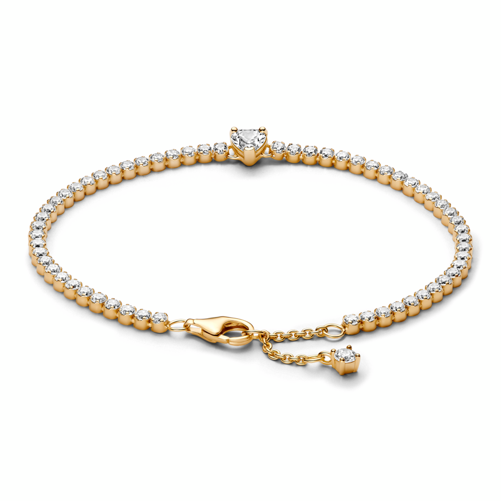 Sparkling Heart Tennis Bracelet