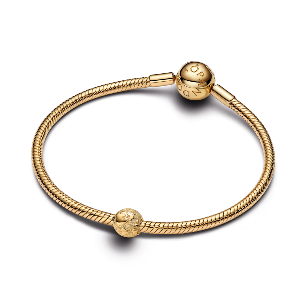 Textured globe 14k gold-plated mini charm