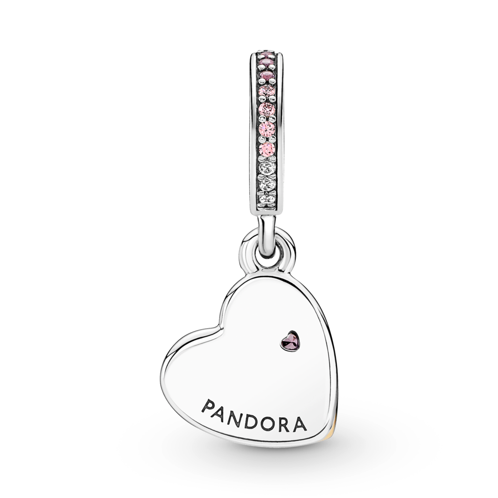 Entwined Infinite Hearts Double Dangle Charm