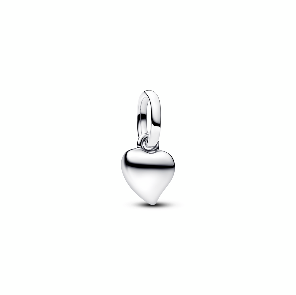 Asymmetric heart sterling silver mini dangle