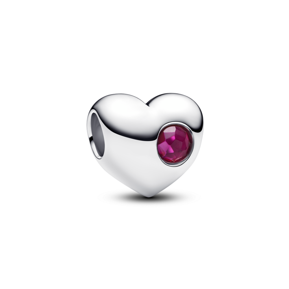 Engravable July Birthstone Heart Charm
Sterling silver