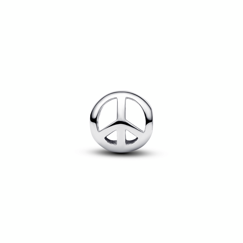 Peace symbol sterling silver mini charm