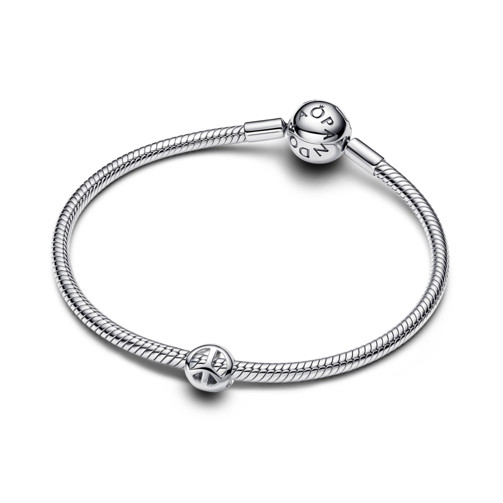 Peace symbol sterling silver mini charm