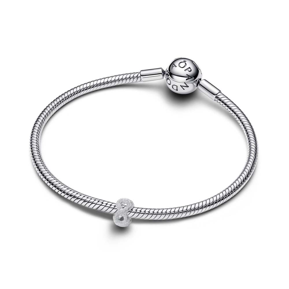 Textured infinity sterling silver mini charm