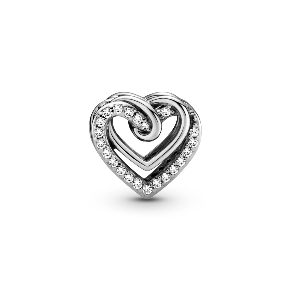 Sparkling Entwined Hearts Charm