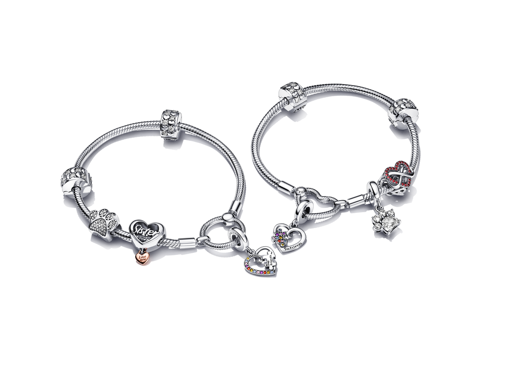 Sparkling Pet Paw Print Dangle Charm