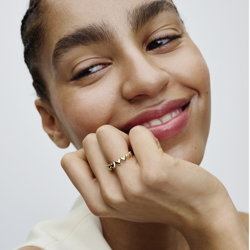 Row of Hearts Ring